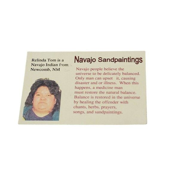 Vintage Native American Navajo Sand Painting Framed Kachina Sun Relinda Tom - Picture 4 of 5